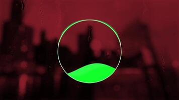 Audio Spectrum with Wave Filling the Center. Audio Visualizer. 4K video