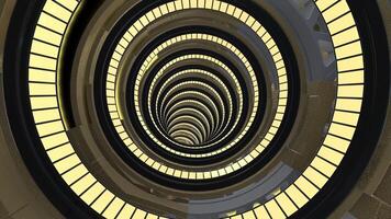 dourado texturizado 3d túneis infinito ciclo animação. 4k video