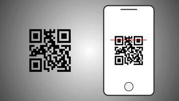 Scanning QR Code on Mobile Phone. QR Code Scanner. 4K video