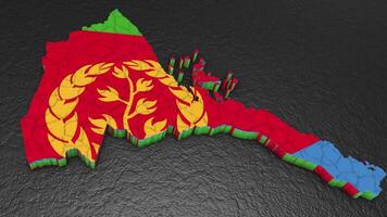Eritrea map 3d. 3d map of Eritrea. video