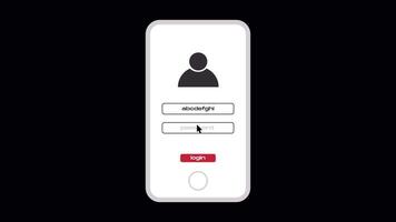 Login to the Account on the Phone with a Transparent Background. Access to Digital Account. Login Successful. video