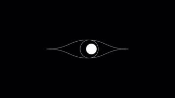 Eye Opening and Closing Animation on a Transparent Background. Seamless Loop. 4K video