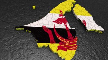 Brunei map 3d. 3d map of Brunei. video