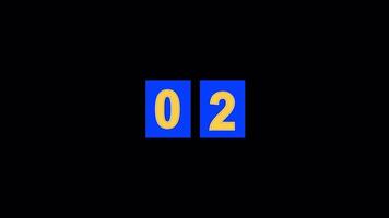 3D Animated Countdown Timer on a Transparent Background. 0 to 10 Number Increase. video