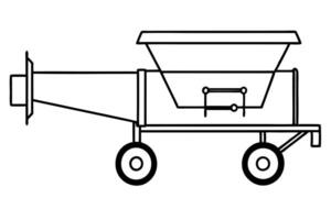 seed machine silhouette on white background, illustration line art vector