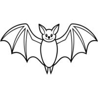 large bat with spread wings, no intricate details, just bold shapes, illustration line art vector