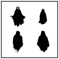 A spooky ghost floating clipart on a white background vector
