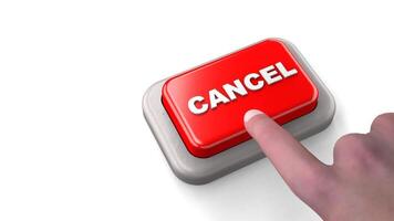 CANCEL Pressed by Finger White Background video