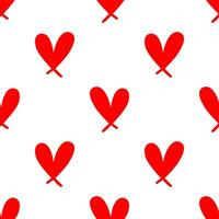 Red heart seamless pattern. vector