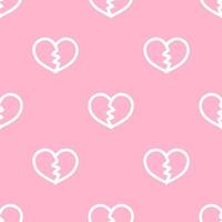 Broken heart shape seamless pattern. vector