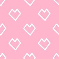 Cute outline polygon heart shape seamless pattern. vector