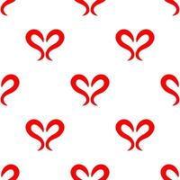 Red heart shape seamless pattern. vector