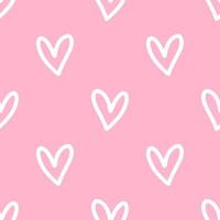 Tiny cartoon heart shape seamless pattern on pink background. vector
