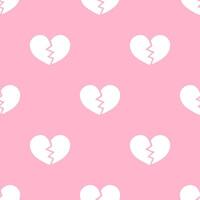 Cute break heart shape seamless pattern. vector