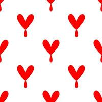 Glamorous red heart shape seamless pattern. vector