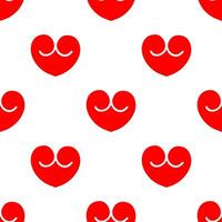 Strange red heart shape seamless pattern. vector