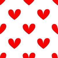 Cartoon doodle red heart shape seamless pattern. vector