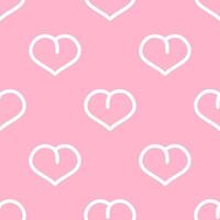Outline Heart mix with peach shape seamless pattern on pink background. vector