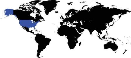 Sao Tome and Principe and United States maps on a global map vector
