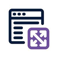 maximize page icon. dual tone icon for your website, mobile, presentation, and logo design. vector