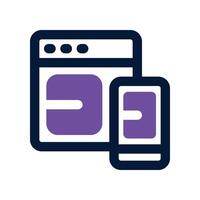 responsive icon. dual tone icon for your website, mobile, presentation, and logo design. vector