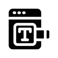 text edit icon. glyph icon for your website, mobile, presentation, and logo design. vector
