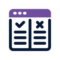 testing icon. dual tone icon for your website, mobile, presentation, and logo design. vector