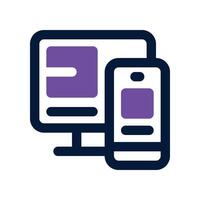 responsive device icon. dual tone icon for your website, mobile, presentation, and logo design. vector