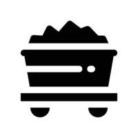 mining cart icon. glyph icon for your website, mobile, presentation, and logo design. vector