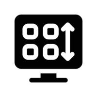 desktop computer icon. glyph icon for your website, mobile, presentation, and logo design. vector