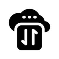 cloud data icon. glyph icon for your website, mobile, presentation, and logo design. vector