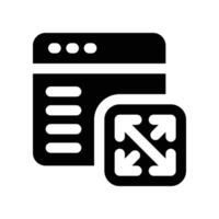 maximize page icon. glyph icon for your website, mobile, presentation, and logo design. vector