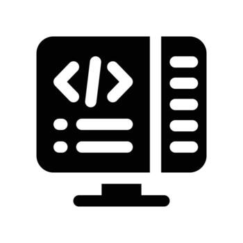 coding icon. glyph icon for your website, mobile, presentation, and logo design. vector