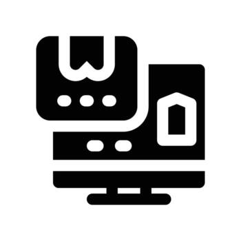 monitoring delivery icon. glyph icon for your website, mobile, presentation, and logo design. vector