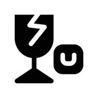 fragile icon. glyph icon for your website, mobile, presentation, and logo design. vector