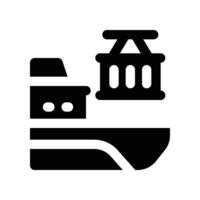 cargo ship icon. glyph icon for your website, mobile, presentation, and logo design. vector