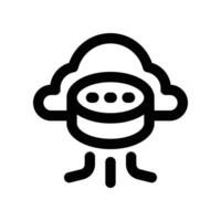 cloud hosting icon. line icon for your website, mobile, presentation, and logo design. vector
