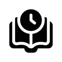 reading time icon. glyph icon for your website, mobile, presentation, and logo design. vector