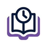reading time icon. dual tone icon for your website, mobile, presentation, and logo design. vector