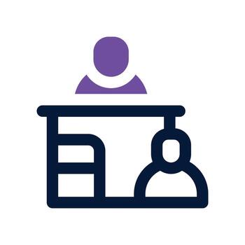 interview icon. dual tone icon for your website, mobile, presentation, and logo design. vector