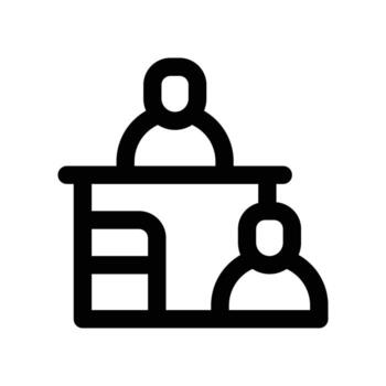 interview icon. line icon for your website, mobile, presentation, and logo design. vector