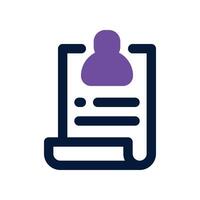 resume icon. dual tone icon for your website, mobile, presentation, and logo design. vector