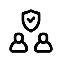 team protection icon. line icon for your website, mobile, presentation, and logo design. vector