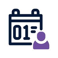 date icon. dual tone icon for your website, mobile, presentation, and logo design. vector