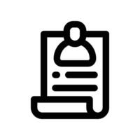 resume icon. line icon for your website, mobile, presentation, and logo design. vector