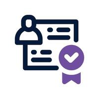 certificate icon. dual tone icon for your website, mobile, presentation, and logo design. vector