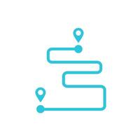 Distance, Roadmap icon. Isolated on white background. From blue icon set. vector