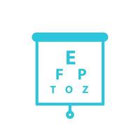 Vision test icon. Isolated on white background. From blue icon set vector