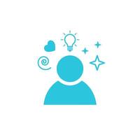 Person character traits icon. Characteristics. Isolated on white background. From blue icon set vector