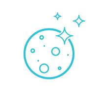 Bright full moon icon. Isolated on white background. From blue icon set vector